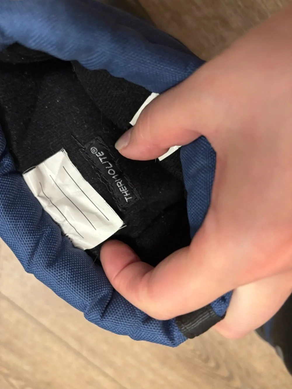 Kids Navy Winter Snow Boots with Drawstring